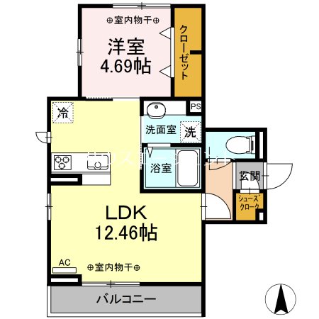 ボナール 103号室 間取り