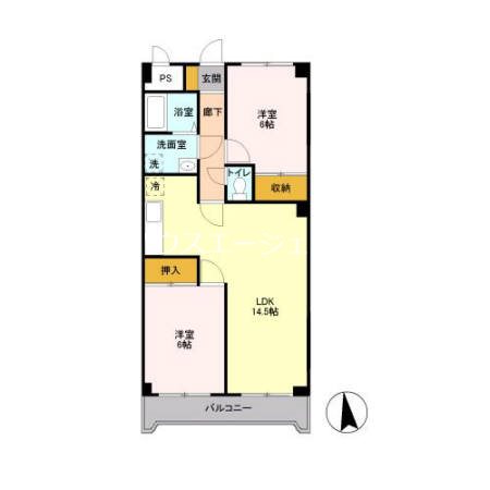 サザンハピネス 402号室 間取り