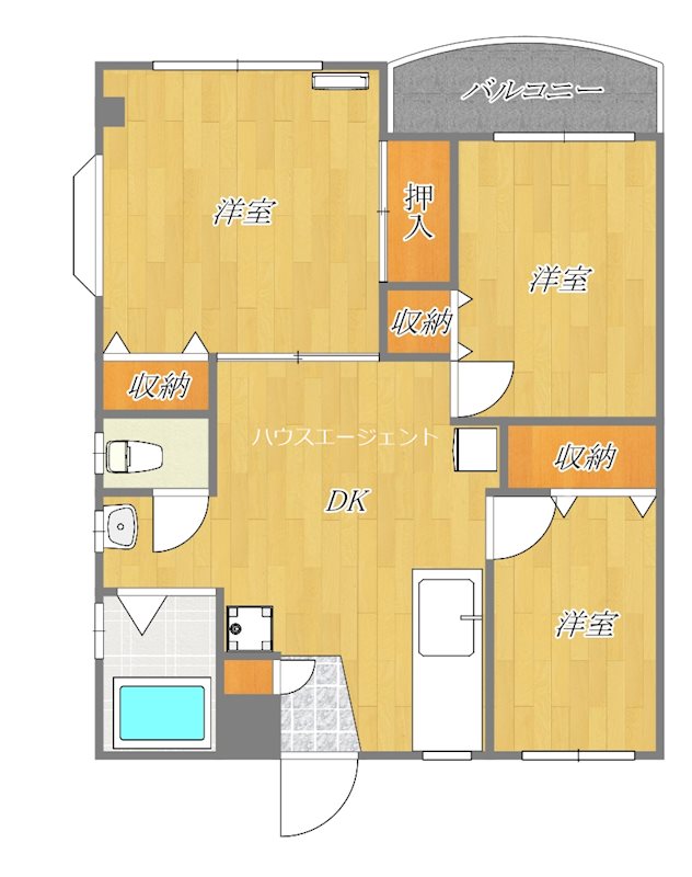 ドミール福本 107号室 間取り