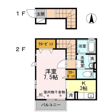 ピヴォワーヌ 201号室 間取り