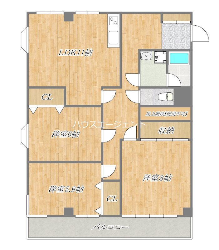 リカーハイツ 306号室 間取り