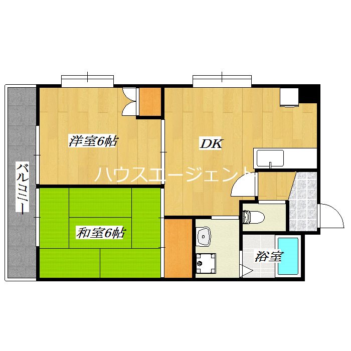 第2オンセイマンション 401号室 間取り
