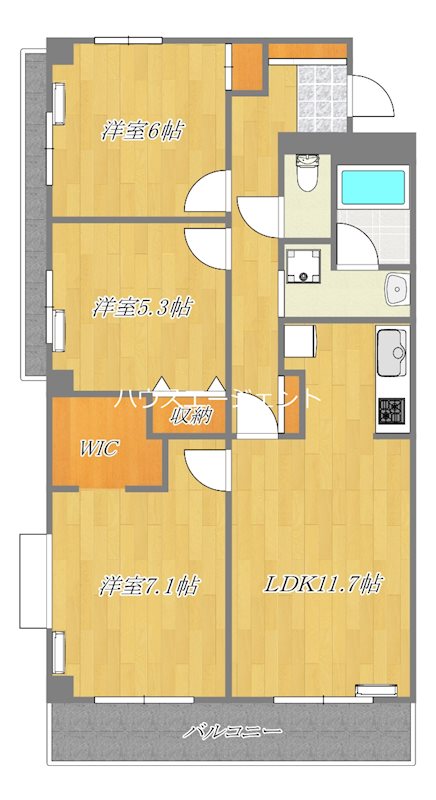 アルトジャルダン 807号室 間取り