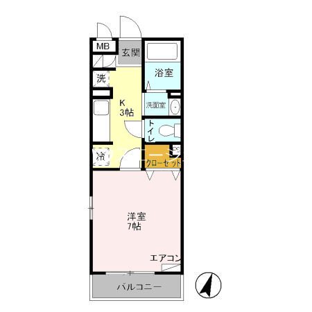ボンリジエール 207号室 間取り