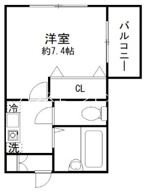 サウスブリーズ 208号室 間取り