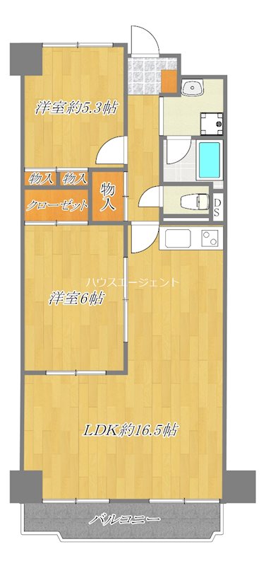 西葛西ハイツ　B棟 408号室 間取り