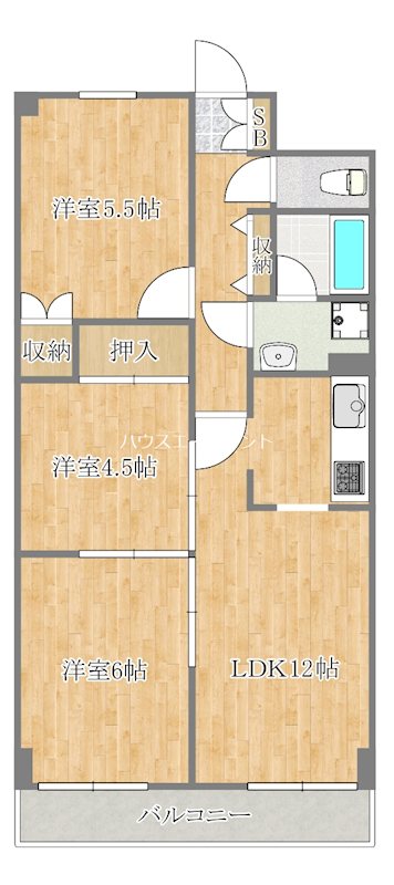 ロイヤルシラコ 802号室 間取り