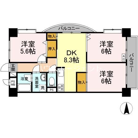 プレステージ南葛西 501号室 間取り