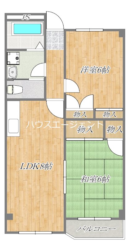 清水ハイツ 205号室 間取り