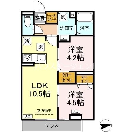 グラナーデ中葛西Ⅱ 102号室 間取り