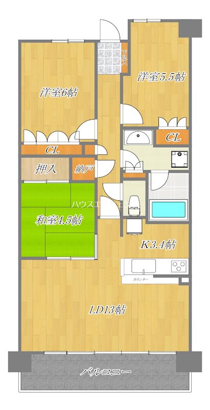 オーベル葛西ベイパークス 402号室 間取り