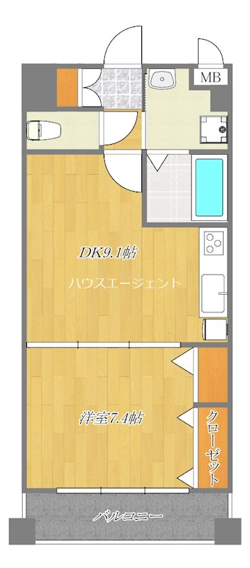 カーロヴィレッタ　Ⅱ 204号室 間取り
