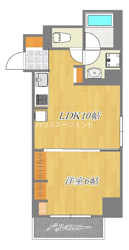カシェット ラ フォーレ 202号室 間取り