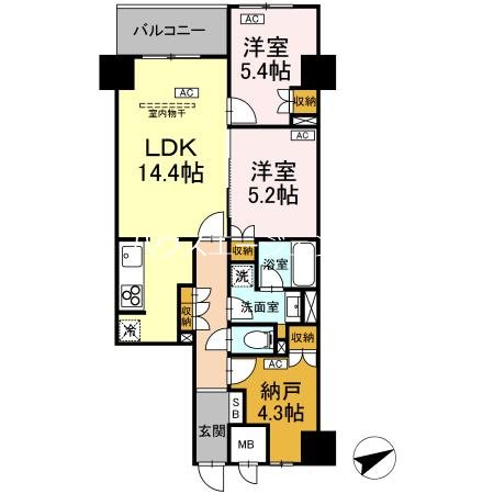 サンジョイアゼロ 108号室 間取り