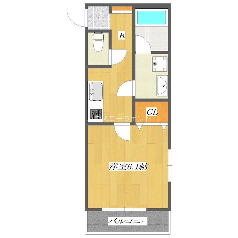 グリシーヌ新田 301号室 間取り