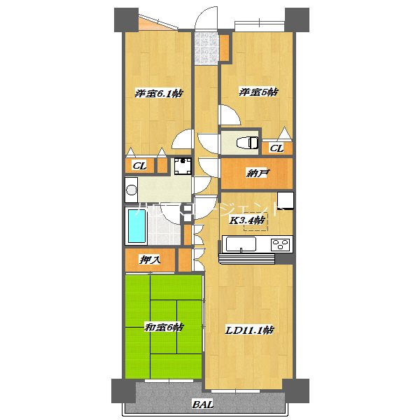 コスモ葛西臨海公園ロイヤルコート 310号室 間取り