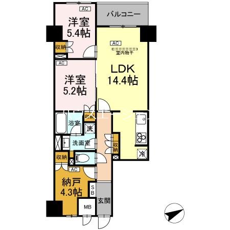 サンジョイアゼロ 206号室 間取り