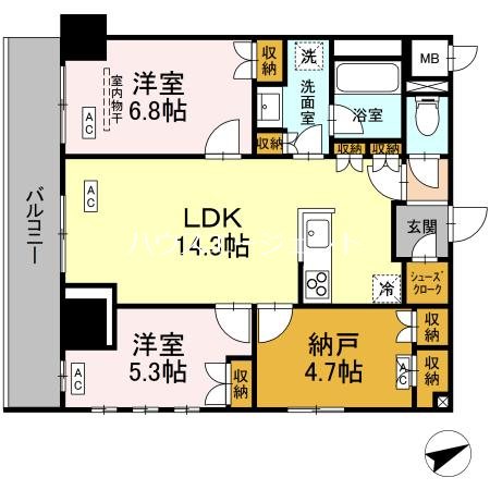 （仮称）中葛西５丁目プロジェクト 203号室 間取り