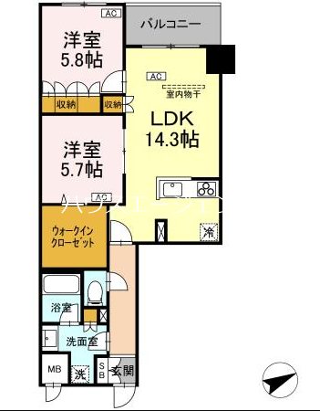 サンジョイアゼロ 512号室 間取り