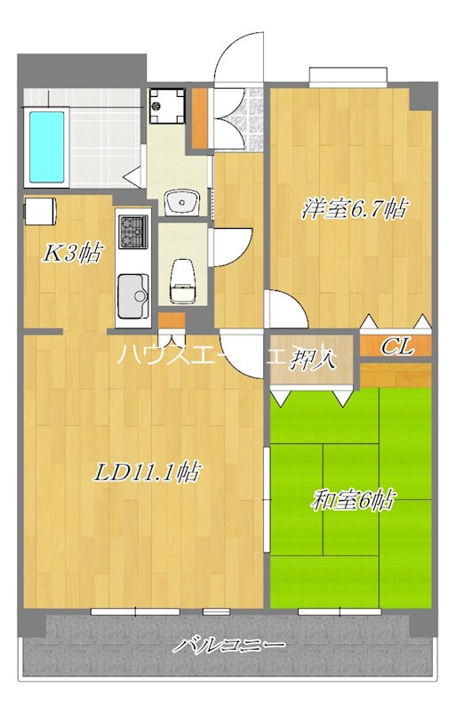 モア・ノーブル 409号室 間取り