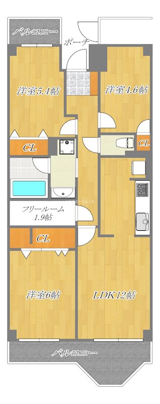 バームハイツ西葛西 1105号室 間取り