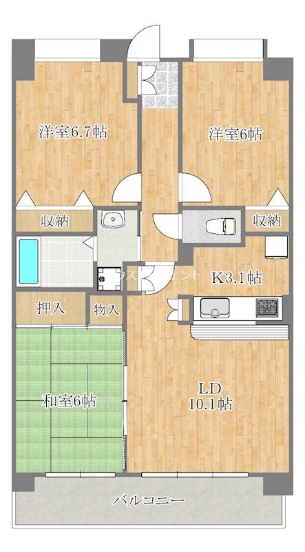 モア・ノーブル 203号室 間取り