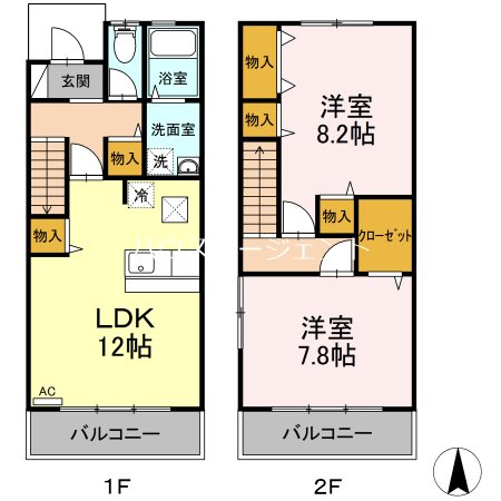 デルフィ　参番館 102号室 間取り