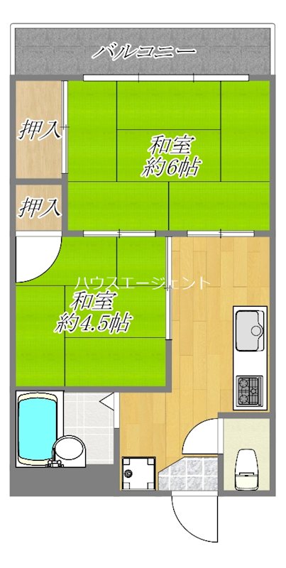 山本コーポ 202号室 間取り