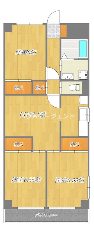 グリーンパーク北葛西 609号室 間取り