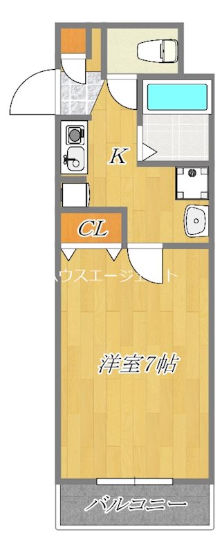 EVER　FREE 205号室 間取り