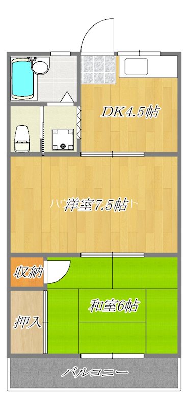 アサヒハイツ 203号室 間取り