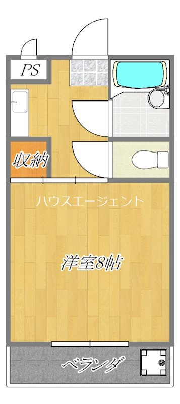 松屋コーポ 206号室 間取り