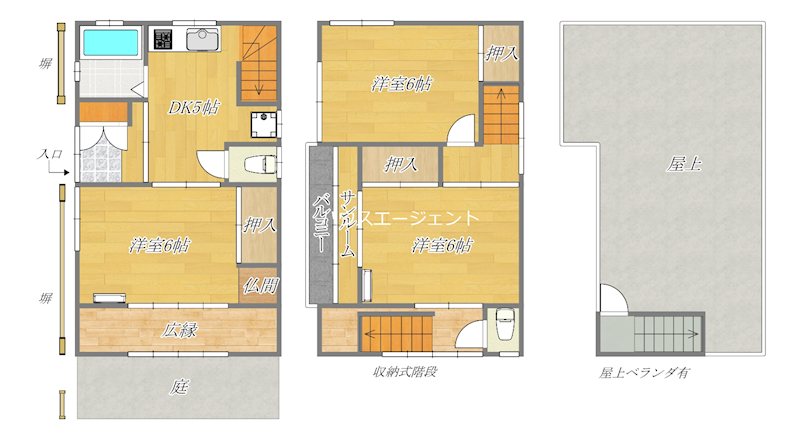 中葛西８丁目戸建 1ｔ号室 間取り