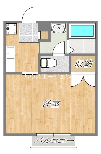 パーシモンコート B102号室 間取り