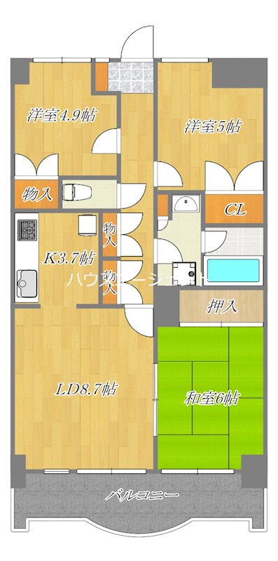 フジマンション第2 905号室 間取り