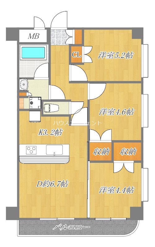 SKガーデン西葛西 407号室 間取り