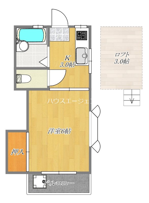 ドリームハイツ 206号室 間取り