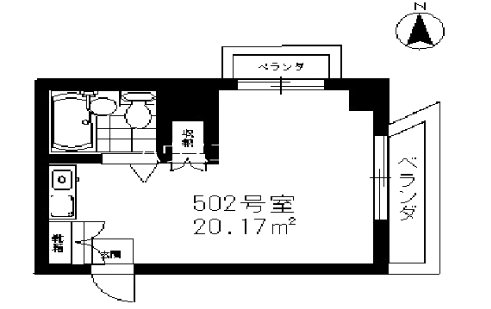 長秀ビル 502号室 間取り