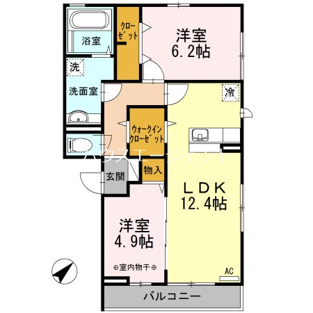 グラード 306号室 間取り