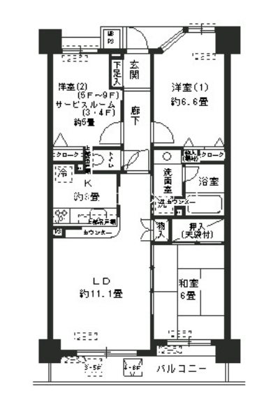 コスモ葛西臨海公園ロイヤルコート 503号室 間取り