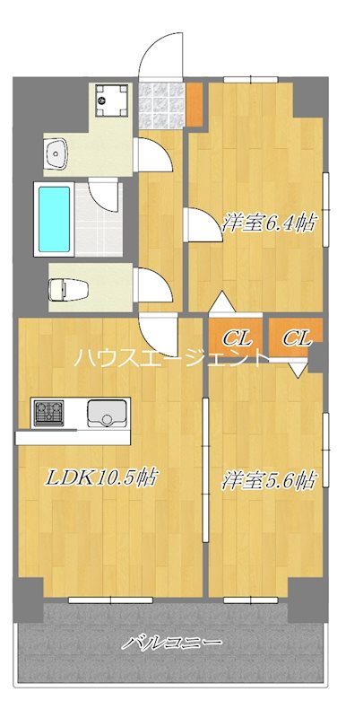 プローシュⅡ 203号室 間取り