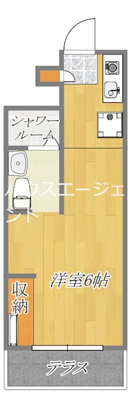 フローラ8 816 ｇ号室 間取り