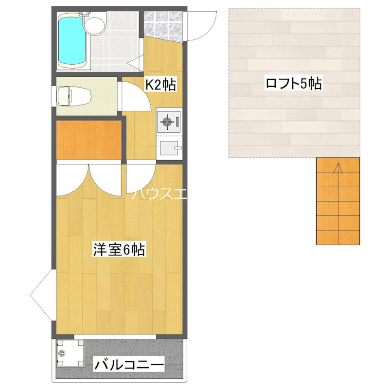 エクセルハイツ2 206号室 間取り