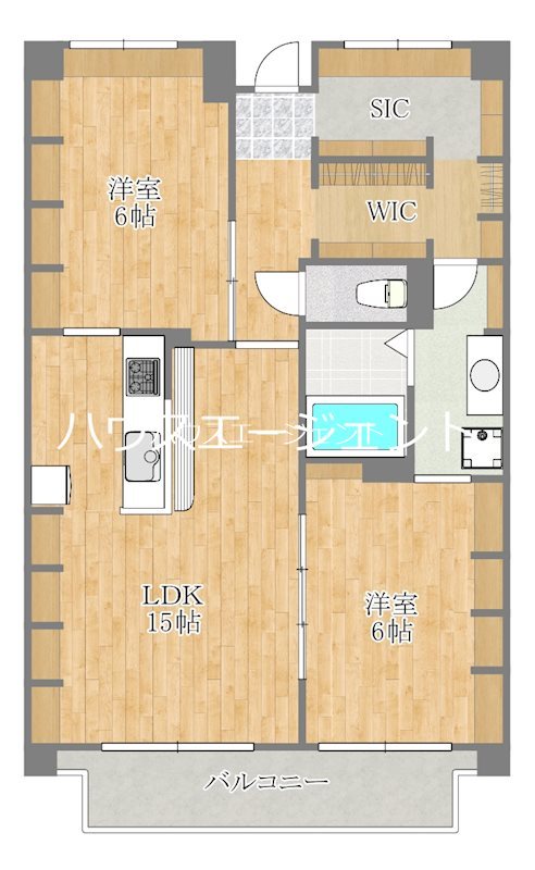 アムカス 504号室 間取り