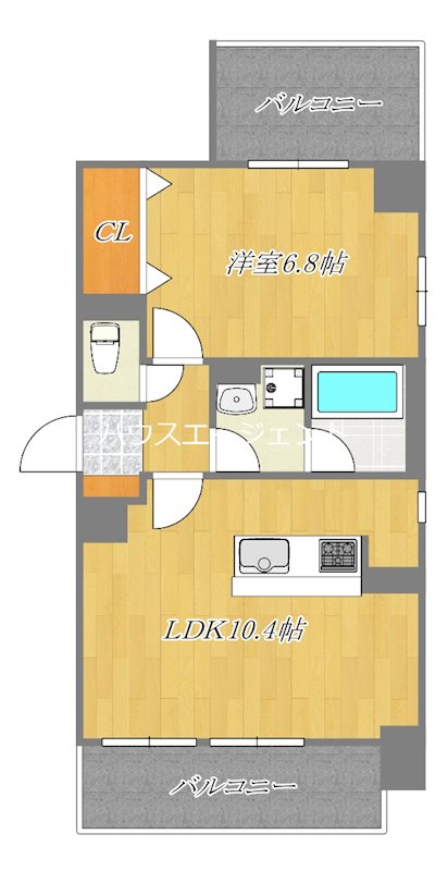 プローシュⅡ 604号室 間取り
