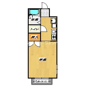 パーシモンコート Ａ201号室 間取り