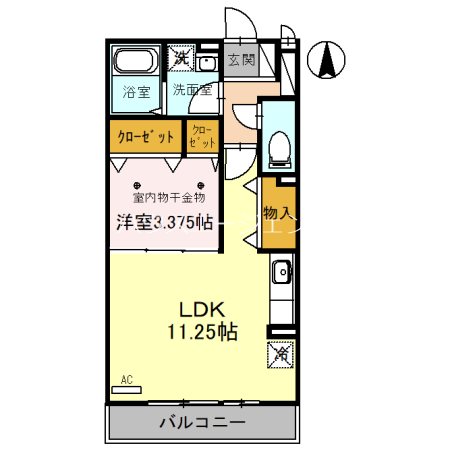clover　Ａ棟 203号室 間取り