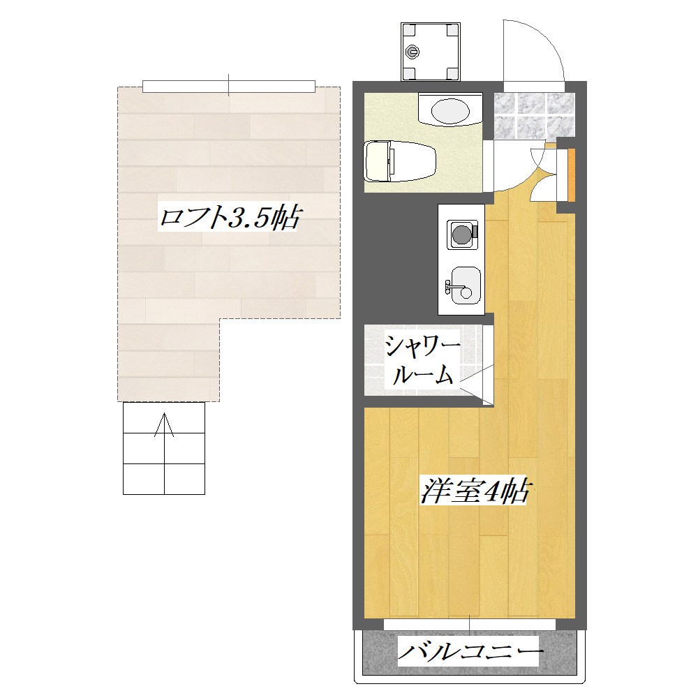 ピア３ 326ｇ号室 間取り
