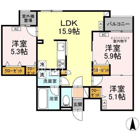 MOCRAFT中葛西 102号室 間取り