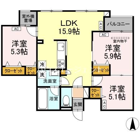 MOCRAFT中葛西 302号室 間取り